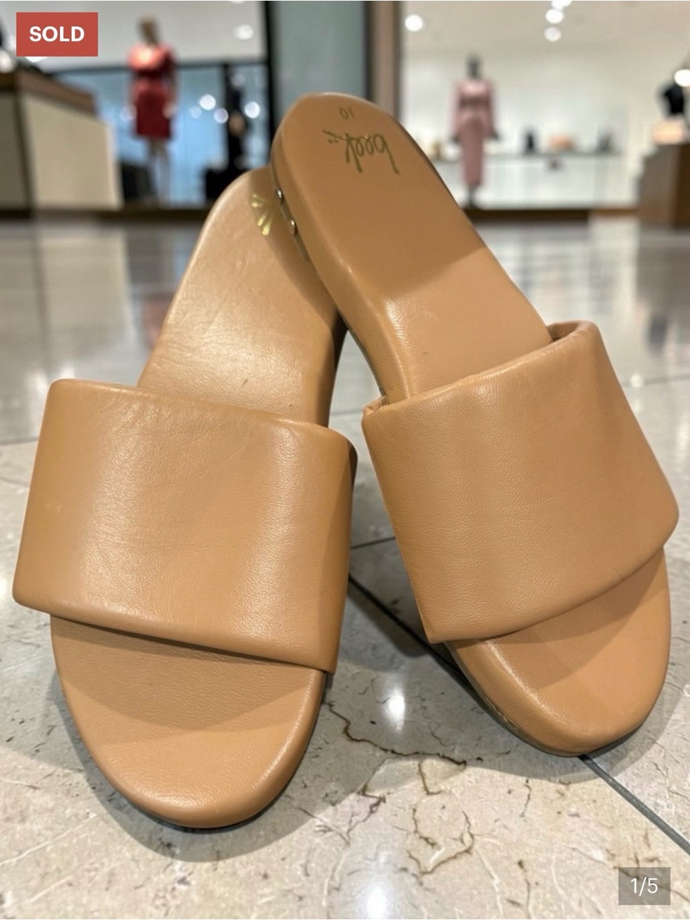 Beek Tan Slide Sandals